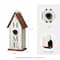 Glitzhome® 14.75" Distressed Wood HOME Birdhouse
